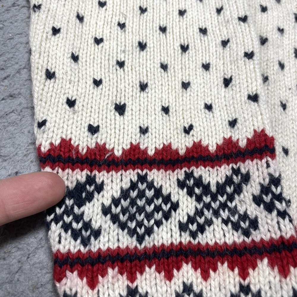 Polo Ralph Lauren Sweater Mens Medium White Moose Fair Isle Crewneck Pullover - Picture 5 of 16